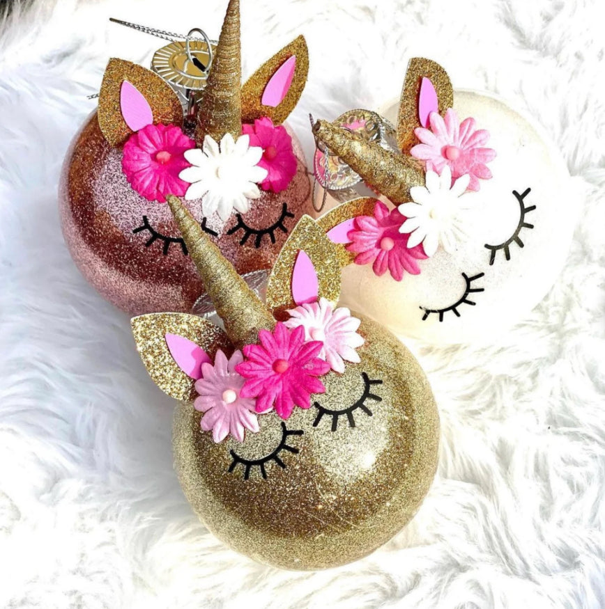 Glitter Unicorn Ornaments